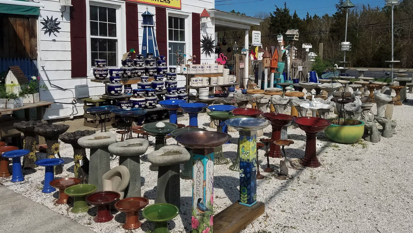 Outdoor Birdbath Row